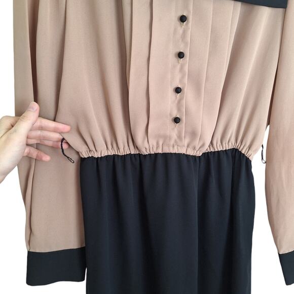 Vintage Herman Marcus Dallas Sheer Midi Dress Black Brown Square Collar 12 - Picture 7 of 12